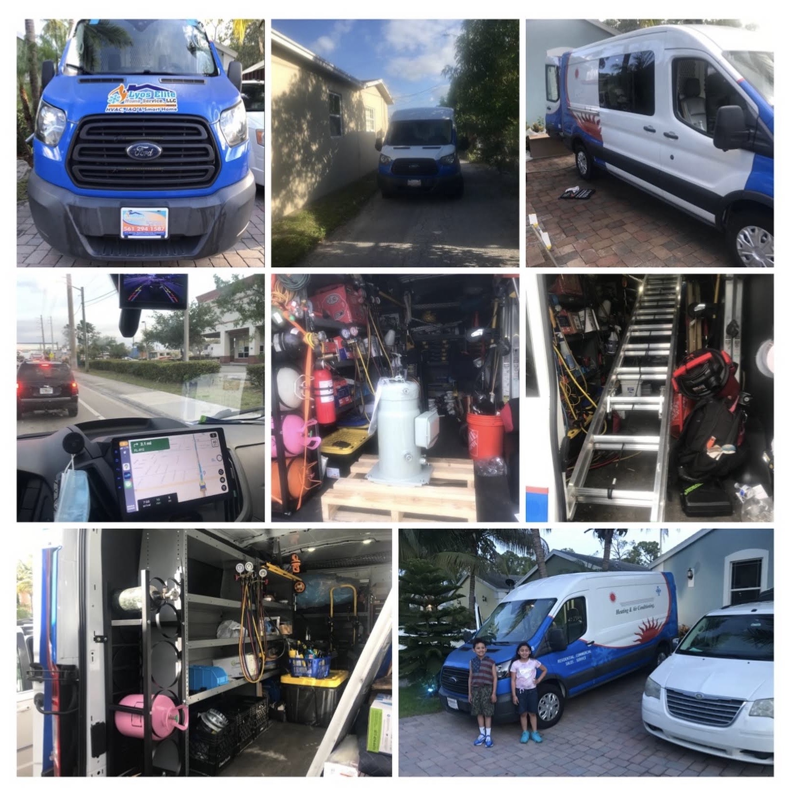 Fully stocked Lyos Elite service vans and equipment
