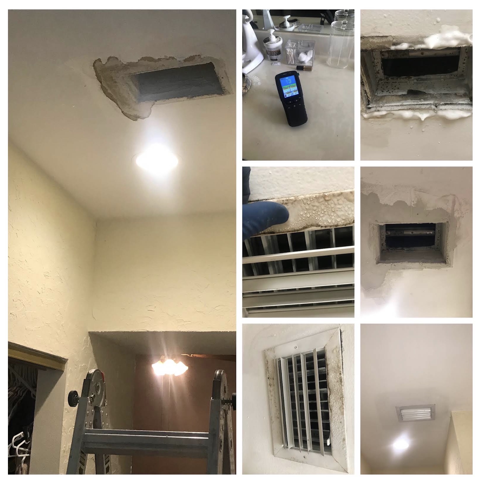 Sweating vents and duct repair to fix indoor humidity problems